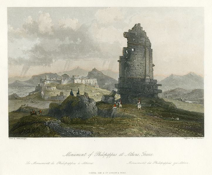 Greece, Athens, Monument of Philopappus, 1841