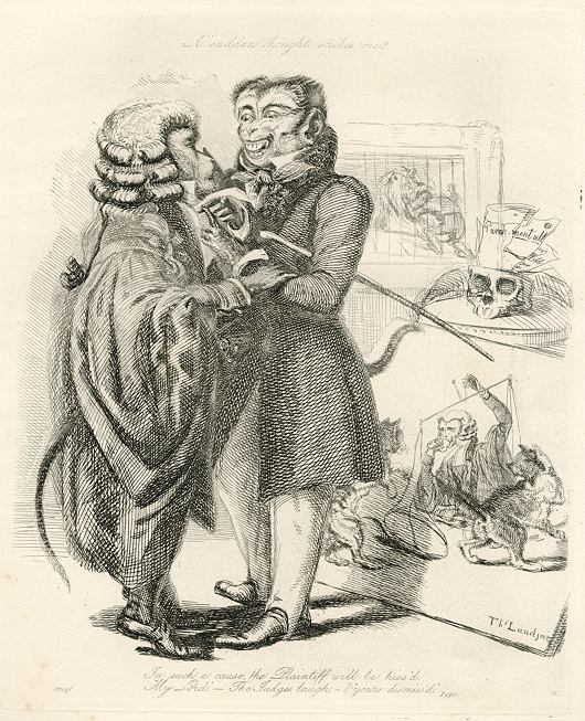 Monkeyana caricature by Thomas Landseer, 1828