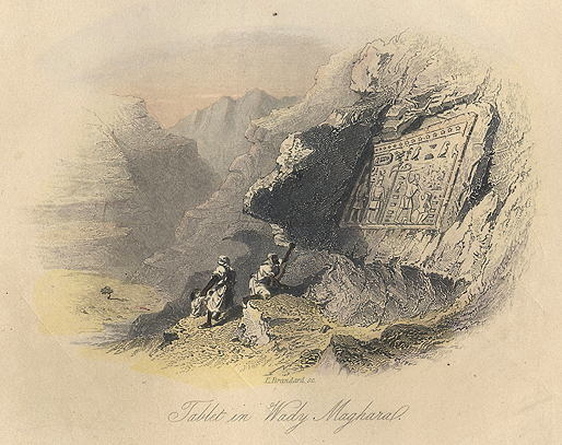 Sinai, Egyptian Tablet in Wady Maghara, 1849