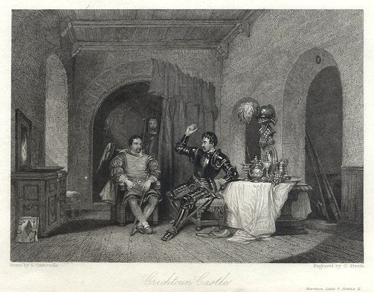 Scotland, Crichtoun Castle interior, 1835