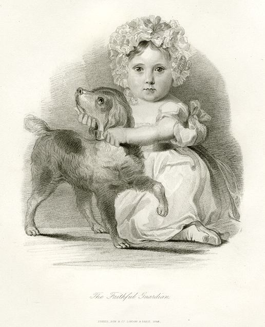 The Faithful Guardian (young girl with puppy), 1844