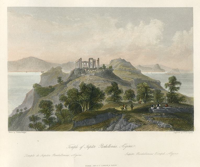 Greece, Aegina, Temple of Jupiter Panhellenius, 1841