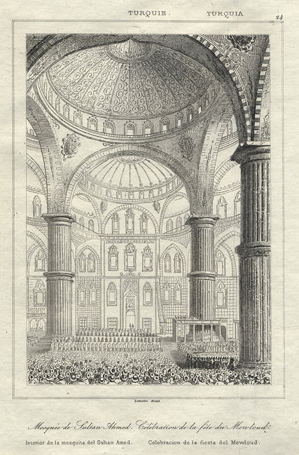 Turkey, Istanbul, Mosque of the Sultan Ahmed, 1847