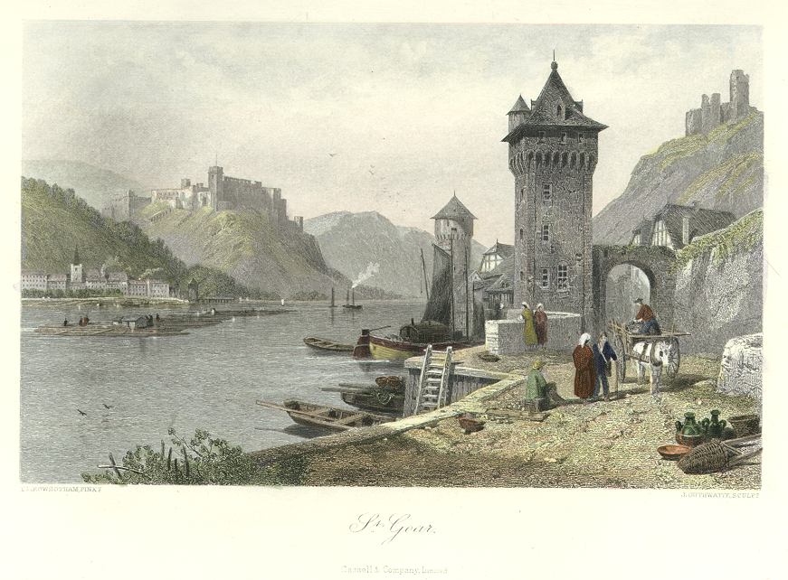 Germany, St.Goar, on the Rhine, 1872