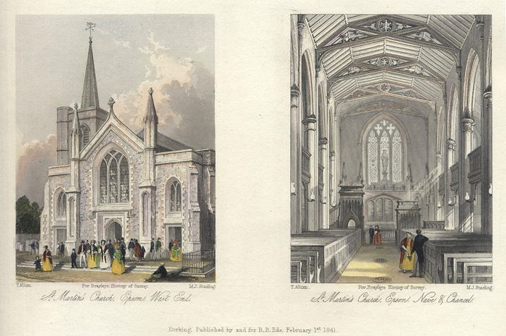 Surrey, Epsom, St.Martin's Church, 1845