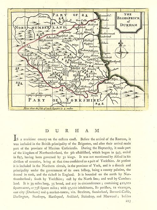 Durham county map, 1786