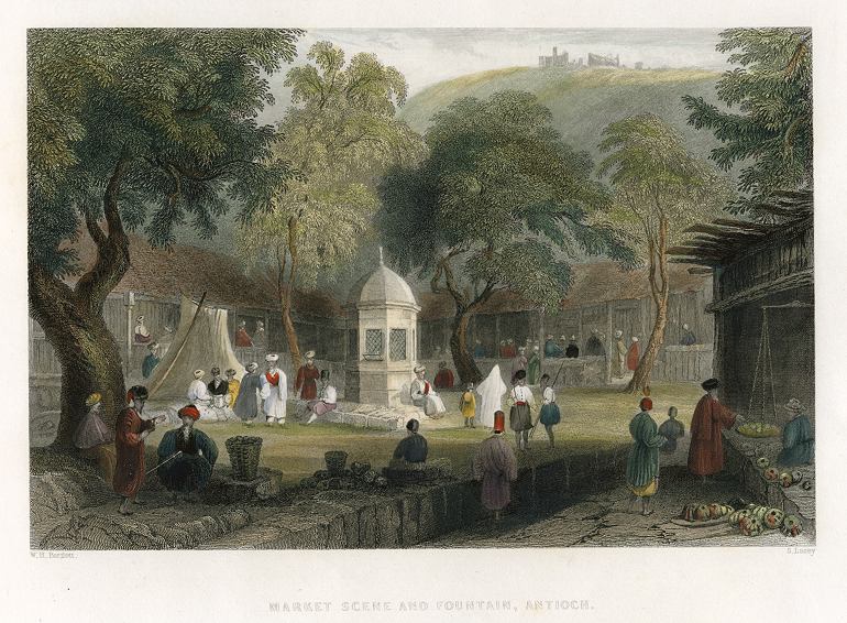 Holy Land, Antioch, Market & Fountain, 1837