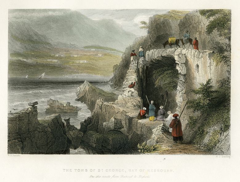 Lebanon, Tomb of St.George, Bay of Kesrouan, 1837