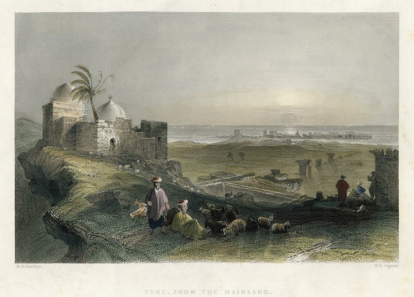 Lebanon, Tyre from the Mainland, 1837