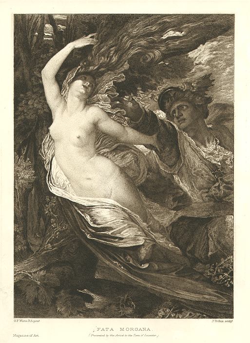 Fata Morgana, etching by J.Dobie after G.F.Watts, 1893