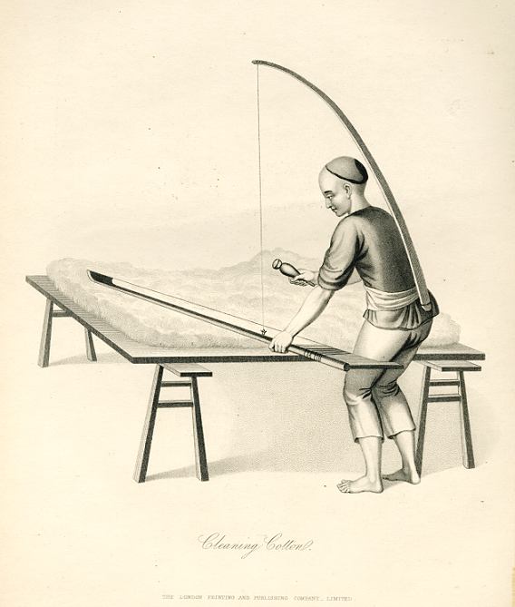 China, Cleaning Cotton, 1858