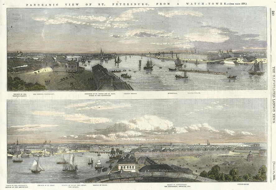 Russia, St.Petersburg panorama, 1855