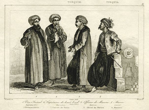 Turkey, Navy Officers, 1847