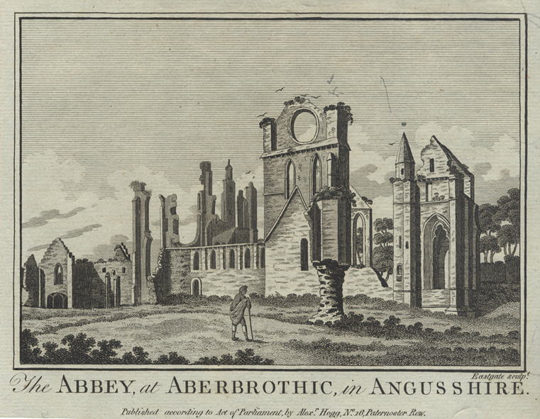 Scotland, Arbroath, Abbey at Aberbrothic in Angusshire, 1786