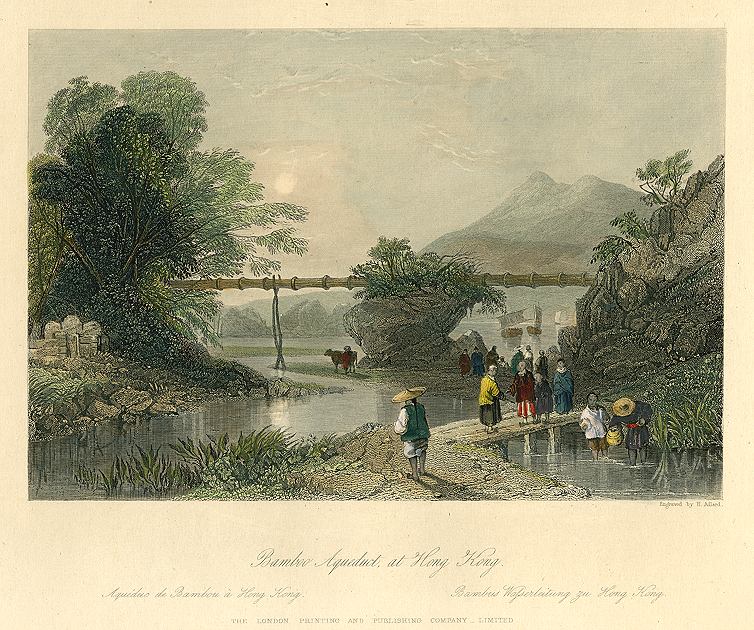 Hong Kong, Bamboo Aquaduct, 1858