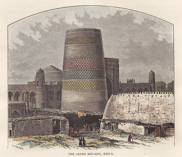 Uzbekistan, Khiva, Grand Minaret, 1889