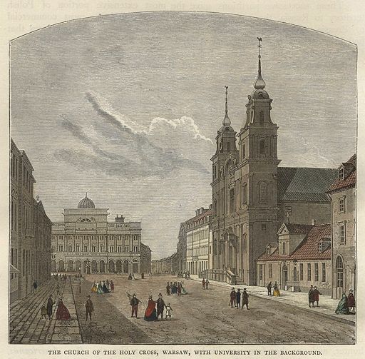 Poland, Warsaw, Church of the Holy Cross & University, 1889