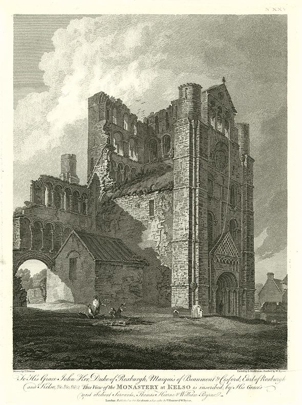 Scotland, Kelso Abbey Monastery, 1780