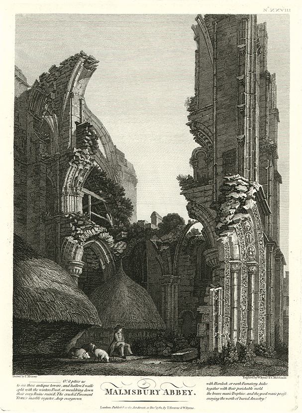 Wiltshire, Malmesbury Abbey, 1780