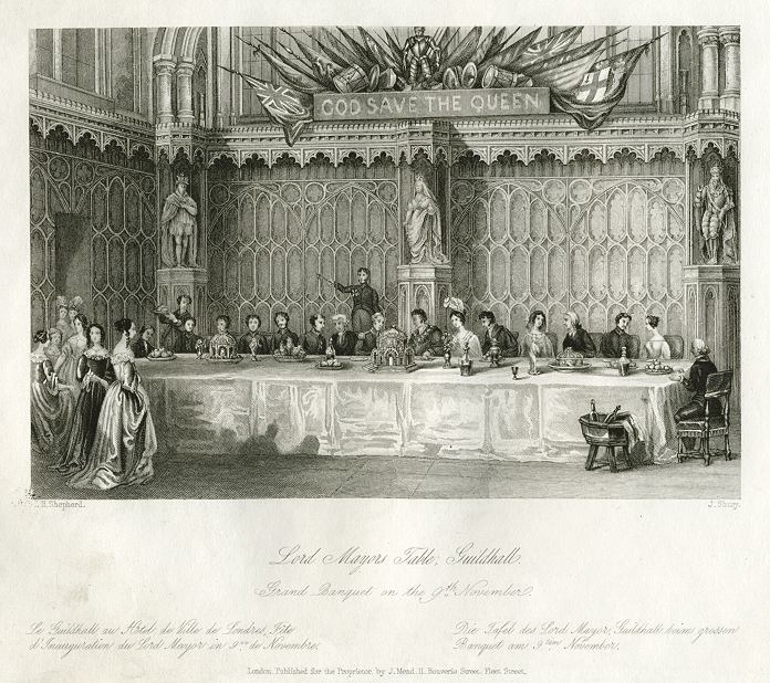 London, Guildhall, Lord Mayors Table, 1841