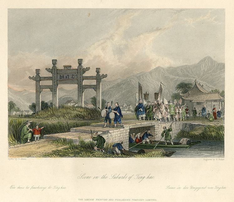 China, Scene in the Suburbs of Ting-hae, 1858