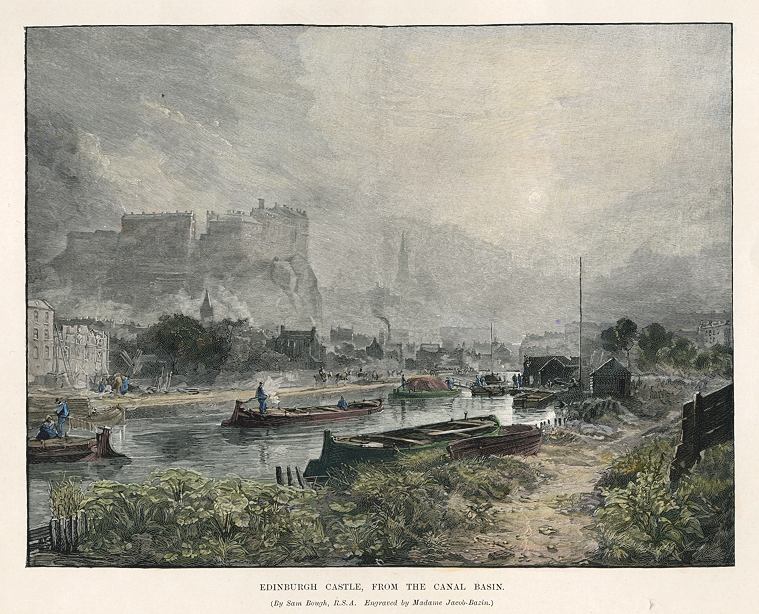 Edinburgh Castle from the Canal Basin, 1896