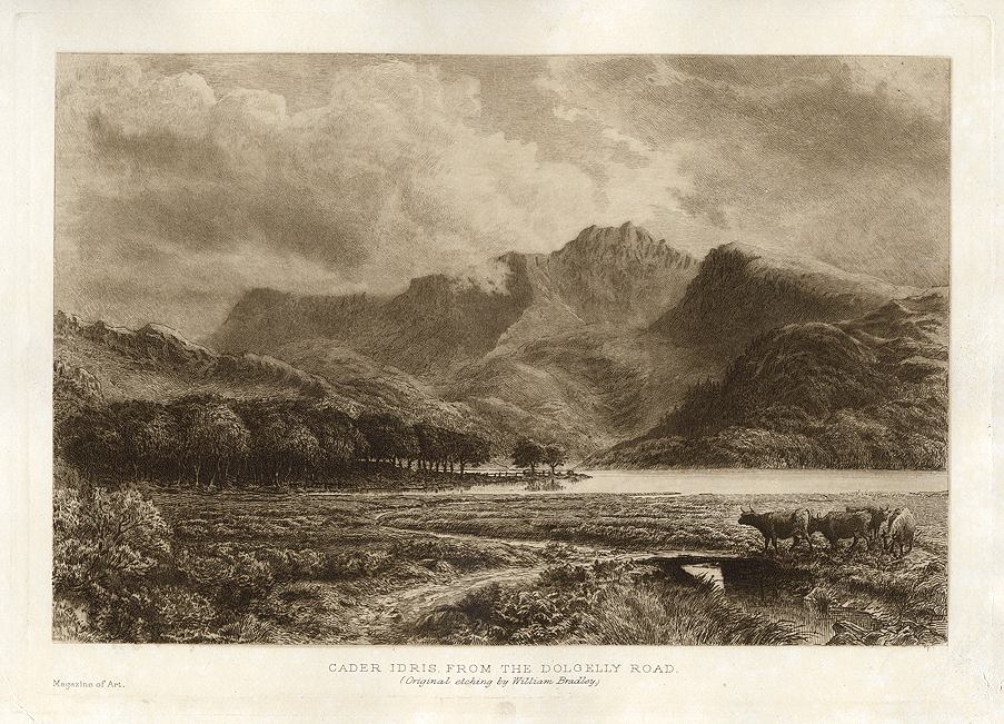 Wales, Cader Idris, etching by William Bradley, 1896