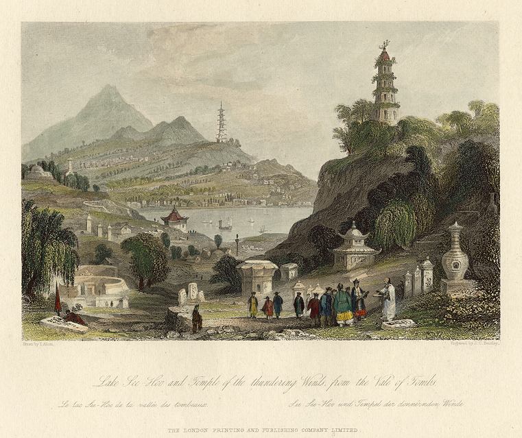 China, Lake See-Hoo & Temple of the Thundering Winds, 1858