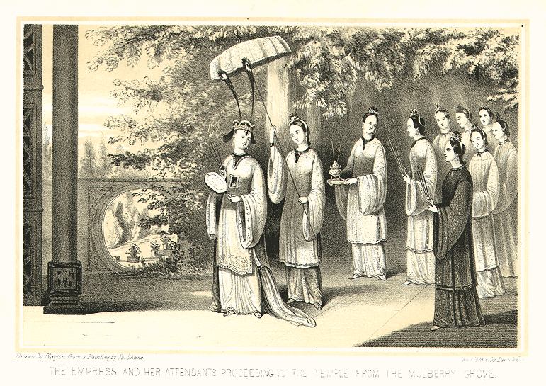 China, Empress proceeding to the Temple of the Mulberry Grove, 1847