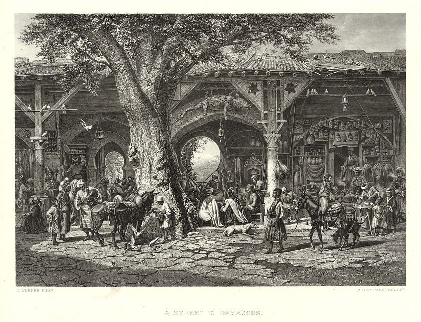 Syria, Damascus street scene, 1875