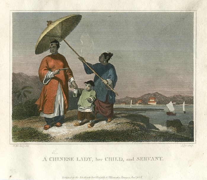 China, Chinese Lady, Child and Servant, 1807