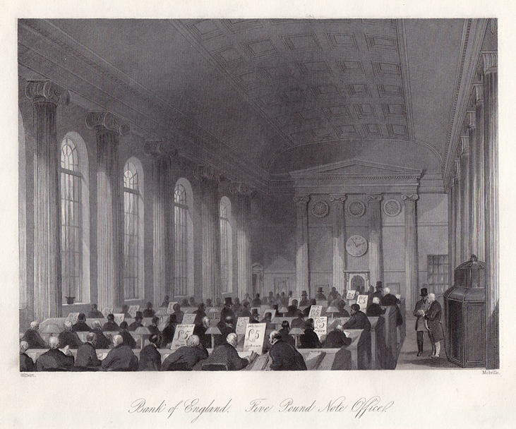 London, Bank of England 5 Pound Note Office, 1841