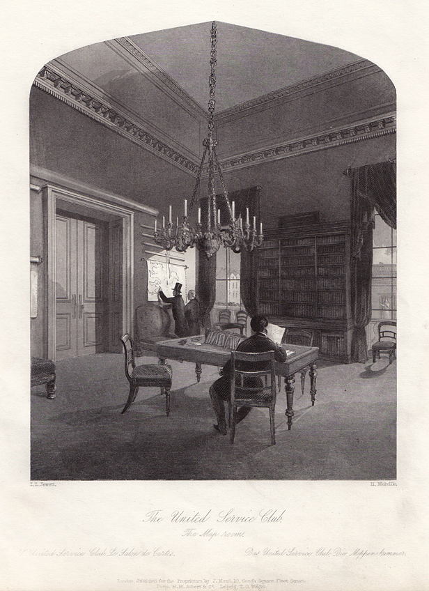 London, United Services Club Map Room, 1841