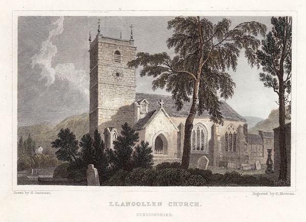 Wales, Llangollen Church, 1830