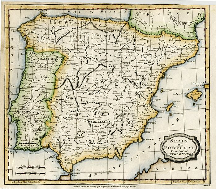Spain map, 1807