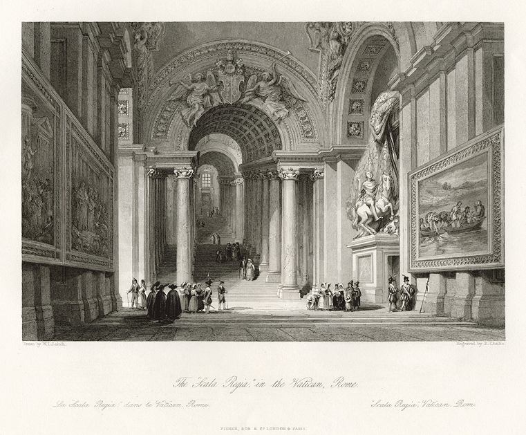 Italy, Rome, Vatican, the Scala Regia, 1841