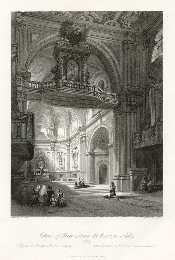 Italy, Naples, Church of Santa Maria del Carmine, 1841