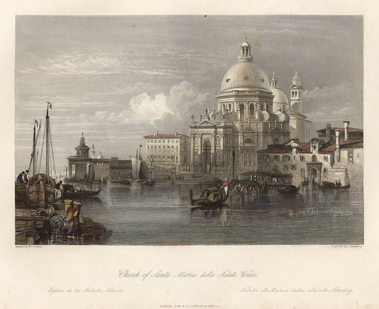 Italy, Venice, Church of Santa Maria della Salute, 1841