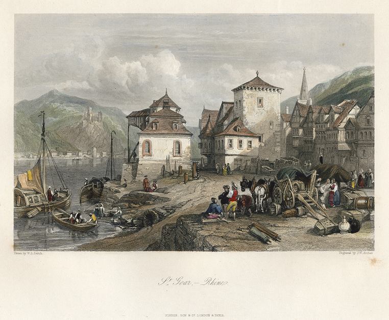 Germany, St.Goar, on the Rhine, 1841