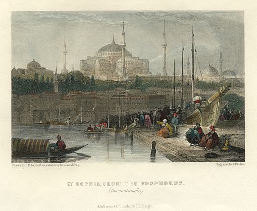 Turkey, St.Sophia from the Bosphorus, 1856