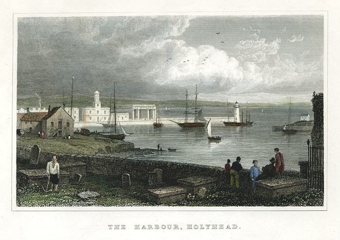 Wales, Holyhead Harbour, 1830