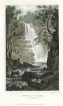 Wales, Pistill Y Caen waterfall, 1830