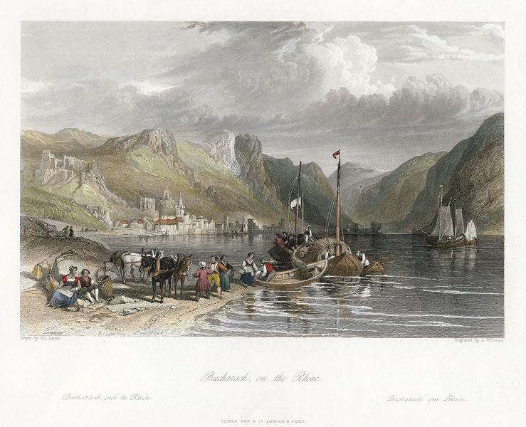 Germany, Bacharach view, 1841