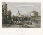 Italy, Rome, Bridge of St.Angelo, 1841