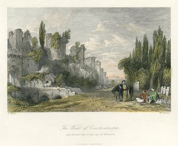 Turkey, Walls of Constantinople, 1845