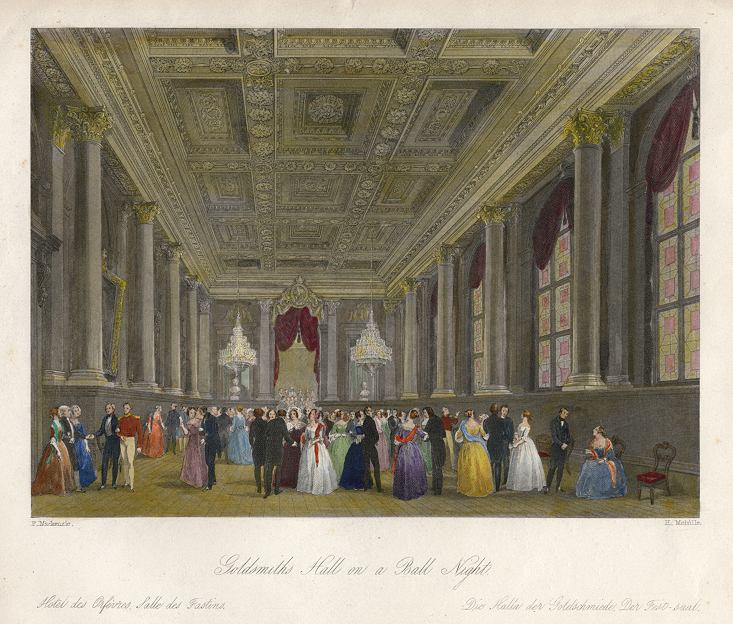 London, Goldsmiths Hall on a Ball Night, 1841