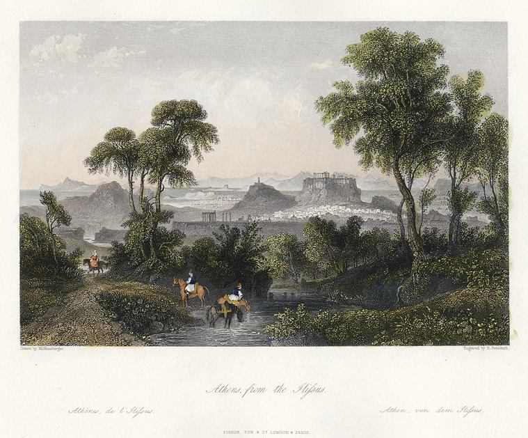 Greece, Athens from the Flissus, 1841