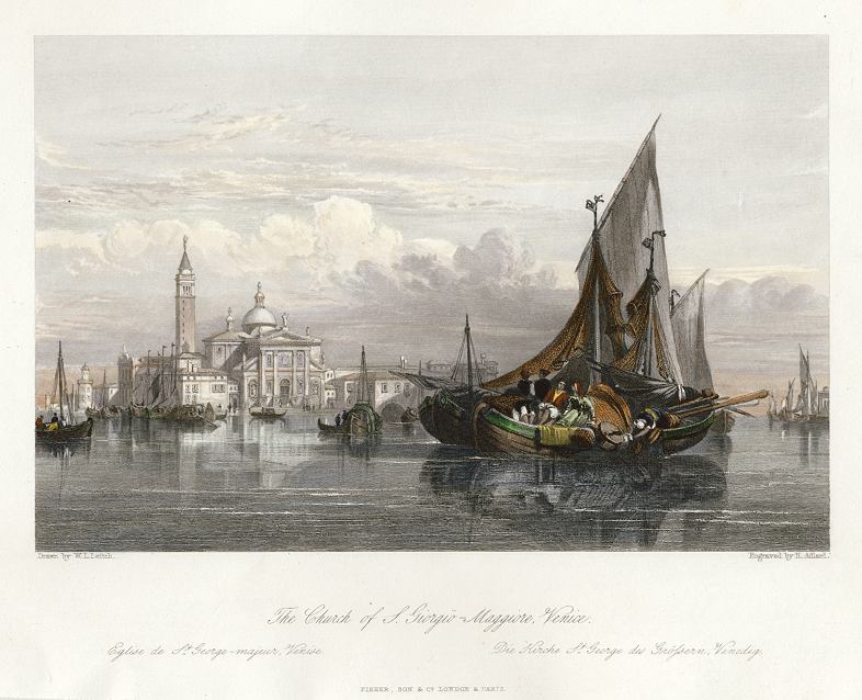 Italy, Venice, Church of St.Giorgio-Maggiore, 1841