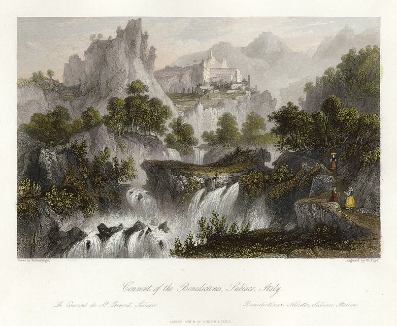 Italy, Subiaco, Convent of the Benedictines, 1841