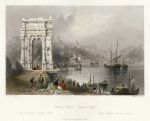 Italy, Ancona, Arch of Trajan, 1841